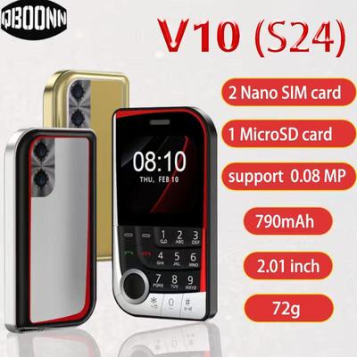 V10 Cross-border 2G Mini Candybar Phone with Dual SIM, Dual Standby, Keypad, and Multi-language Support