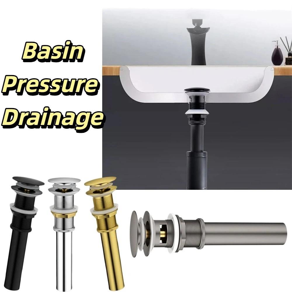 Push-Button Control Basin Drain Plug Bathroom Replacement Accessories Easy Installation