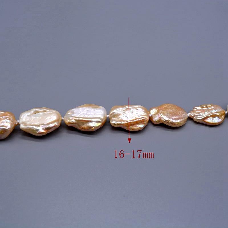 Genuine Pink Freshwater Baroque Pearl Simple Large Sheet Shape Women Necklace Handmade Wedding Jewelry Ornaments