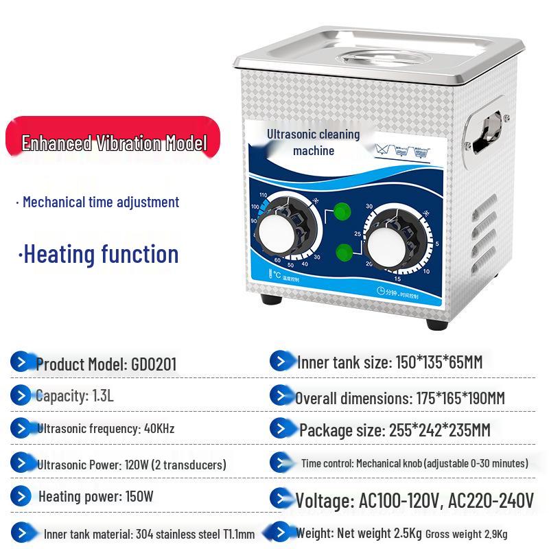 Ultrasonic Cleaner for Stainless Steel Parts, Circuit Boards, Dental Wax & Oil Removal, Customizable for Laboratory Use