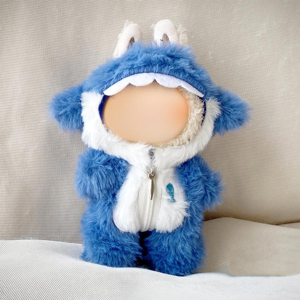 Aninako Labubu Plush Toy Clothes, Shark Kigurumi Clothes, Doll Clothes for 17cm Dolls, Cute Costume, DIY Accessories, First and Second Generation