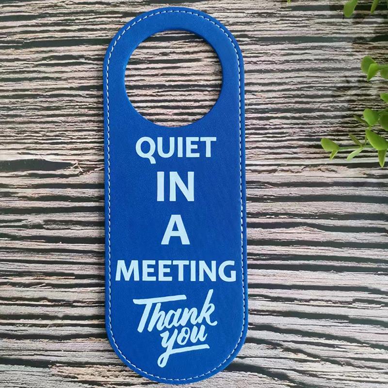 Door Sign Hanger Tags Pu Leather Cleaning Label Do Not Disturb Signs Double-Sided Unique Pattern Convenient Useful Hanging Tag