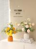 Elegant High-End Artificial Flowers with Ceramic Vase Decor – Luxurious Living Room Arrangement