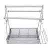 BBQ Condiment Holder Picnic Utensil Grill Caddy with Paper Towel Roll Holder for Outdoor Party