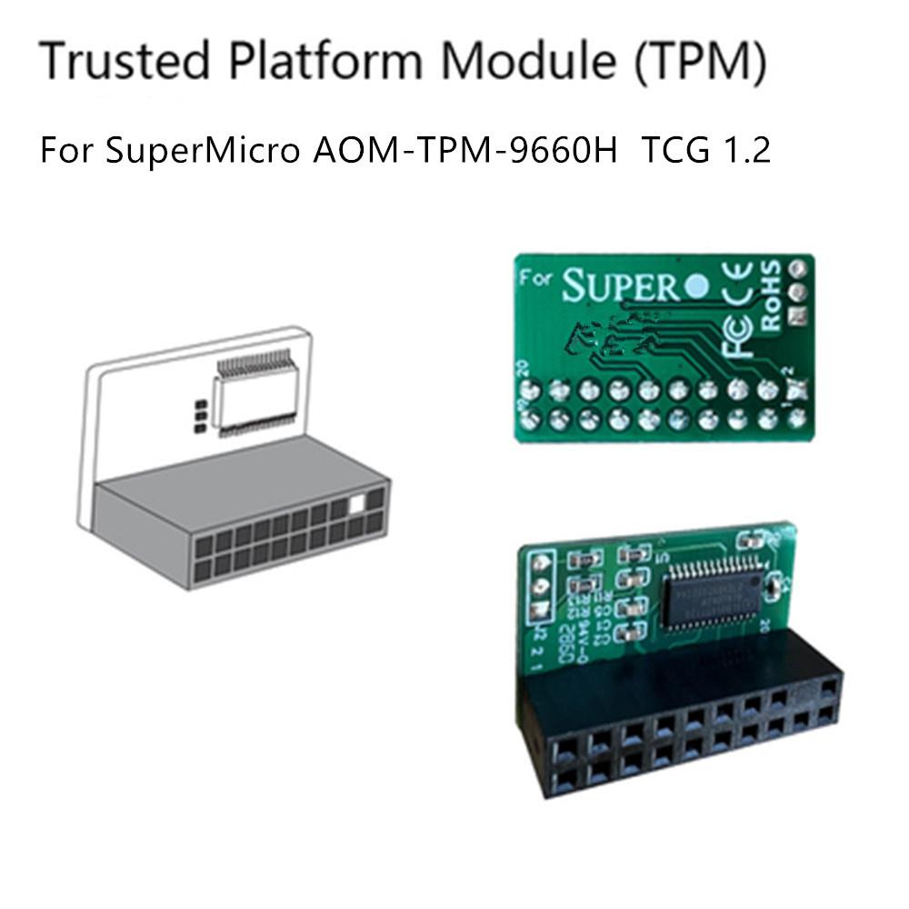 1Pcs 20-Pin TPM 1.2 Module Trusted Platform For SuperMicro AOM-TPM-9660H TCG 1.2