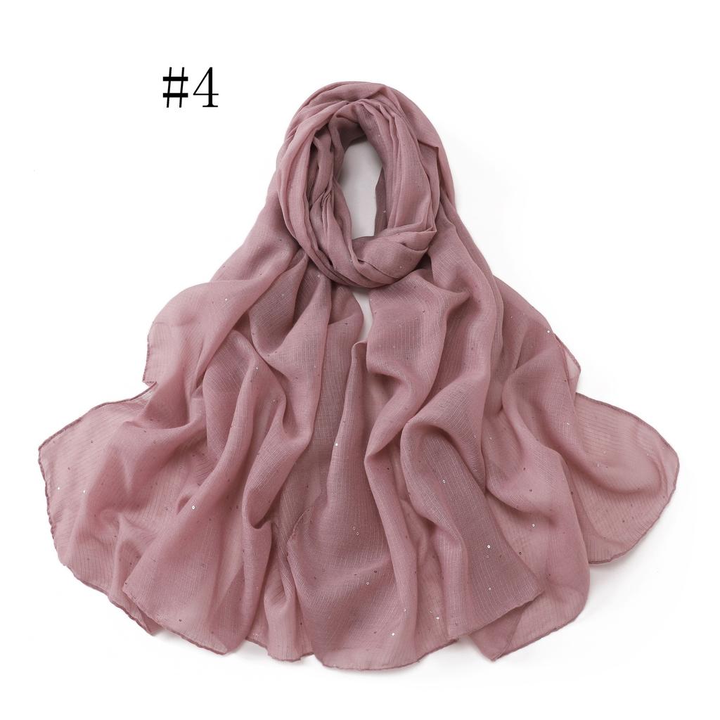 New Shiny Rayon Hijab Scarf For Woman Muslim Hijabs Shawls Cotton Linen Headband Fashion Long Wraps Female Islam Turban Scarves