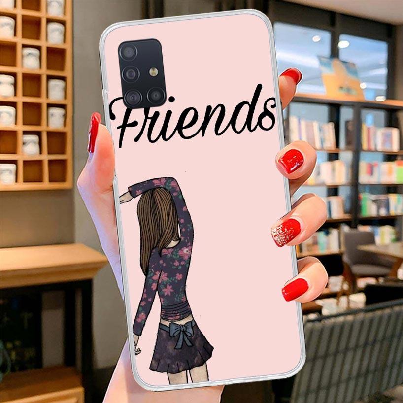 Girls Best Friends Forever BFF Cover Phone Case For Samsung Galaxy A12 A22 A32 A52 A72 A02S Phone Case Note 20 Ultra 10 S10 Plus
