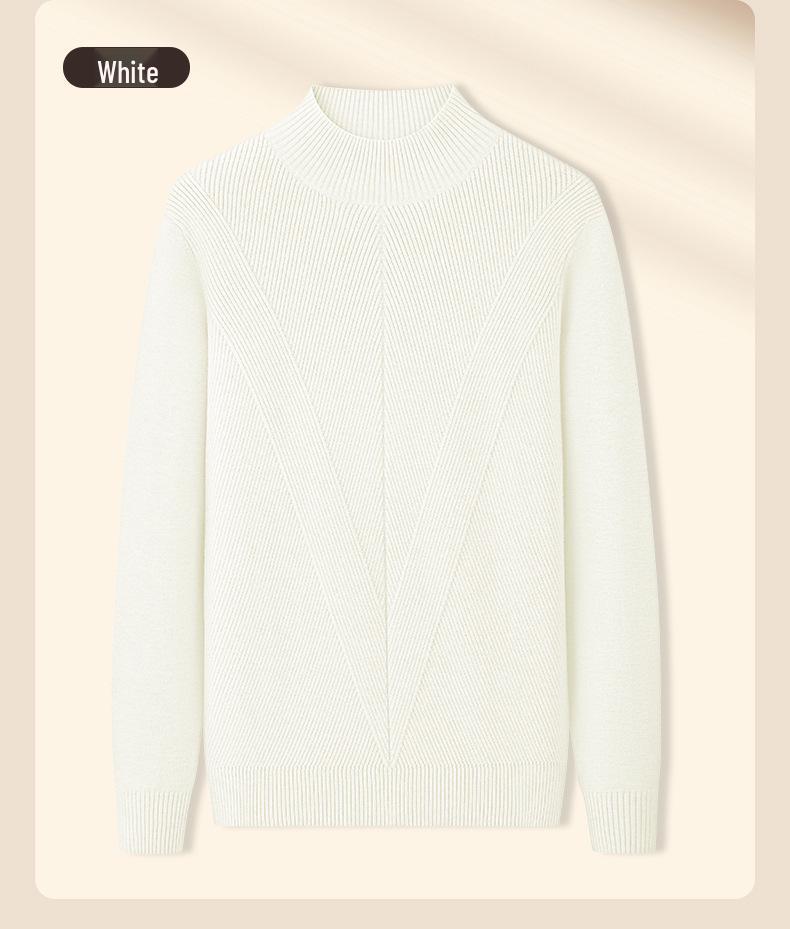 Men's Wool Modal Knitwear: Half-High Neck Textured Base Layer for Autumn/Winter 2026