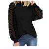 New Spring and Autumn Women's Round Neck Long Sleeve Lace Patchwork Loose T-Shirt Top