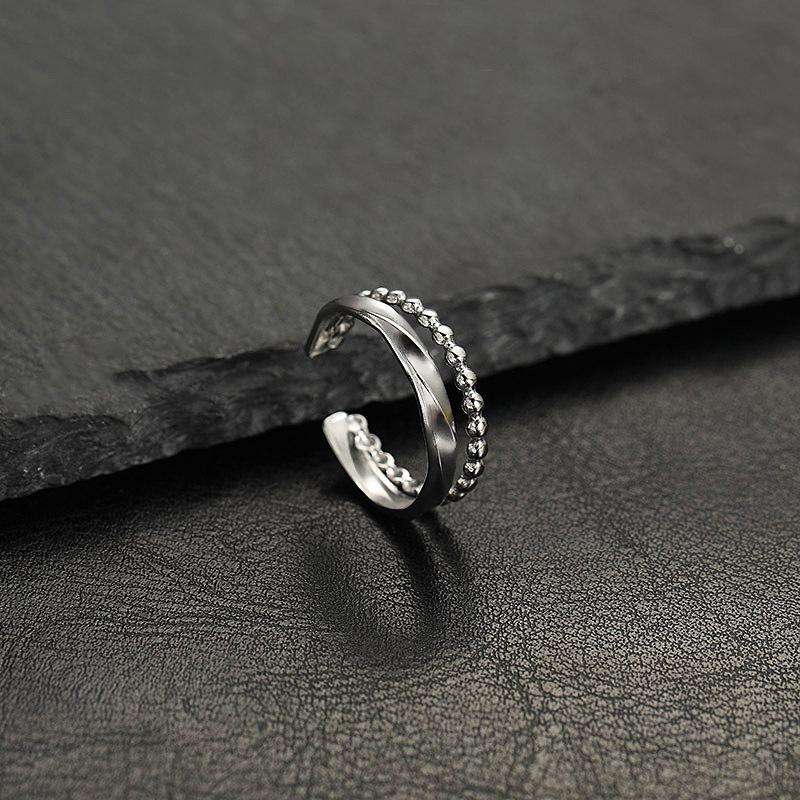 Retro Peace Leaf Stacking Stainless Steel Rings For Women Men Vintage Layer Rings Punk Gothic Accessories Designer Zircon Gift