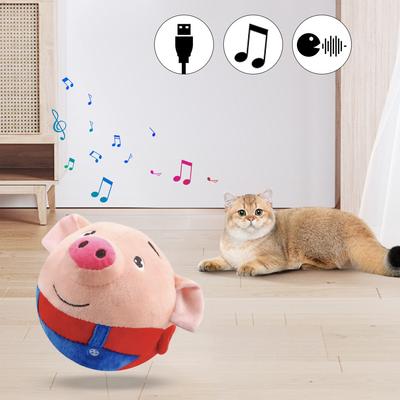 USB Rechargeable Singing Talking Interactive Ball Pet Toy Dog Plush Bouncing Jump Ball Dog Toy Interactive Dog Toy for Pet Dogs