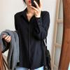 Women Shirt Classic Chiffon Blouse  Plus Size Loose Long Sleeve Shirt Lady Simple Style Tops Female Clothes