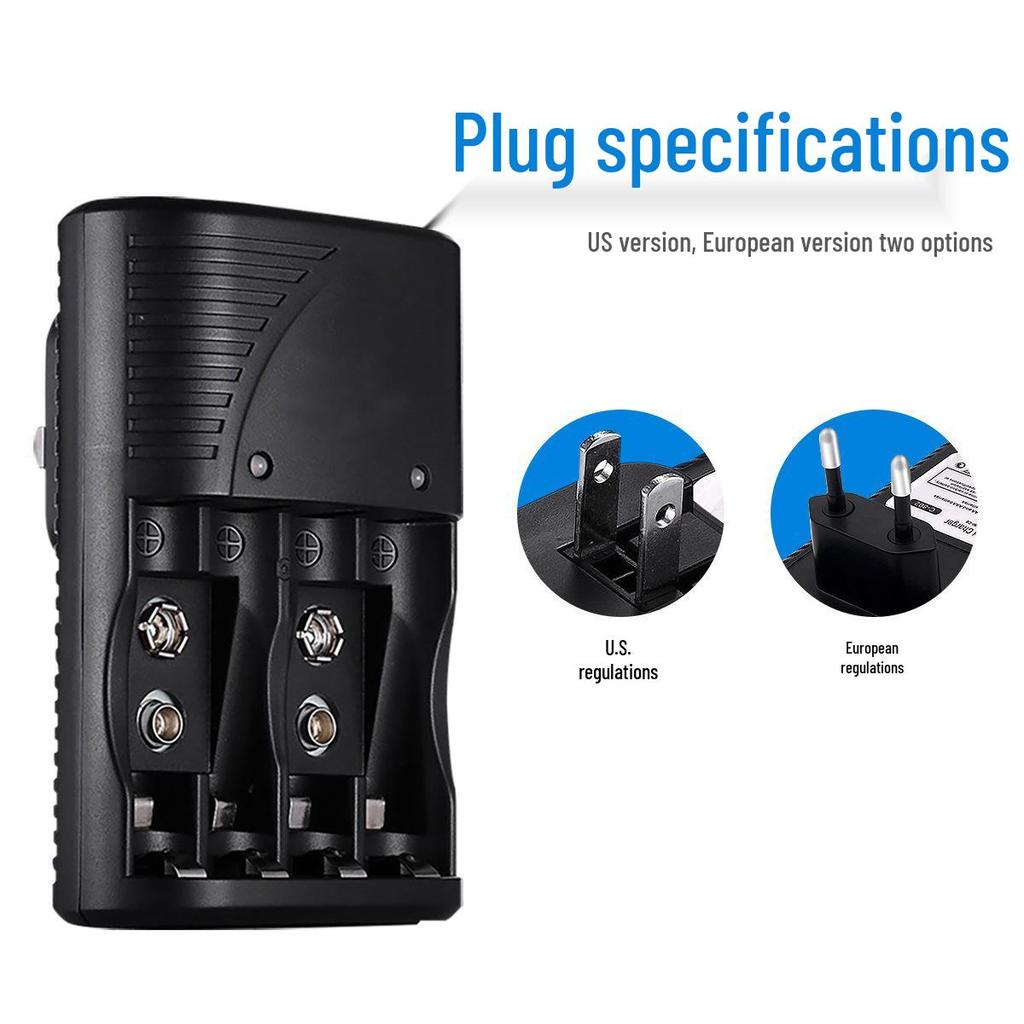 Universal Smart Rapid Charger for 5-9V Ni-MH Batteries with Auto Green Light