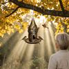 Decorative Bird Feeder Retro Castle Feeder, Metal Hanging Outdoor Courtyard Wild for Garden Backyard Balcony Decor Lovers