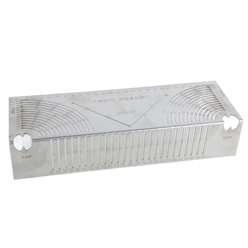 Rounded Corner Drawing Ruler Square Tube Multifunctional Folding Right Angles Drawing Tool Line Drawer Drawing Ruler