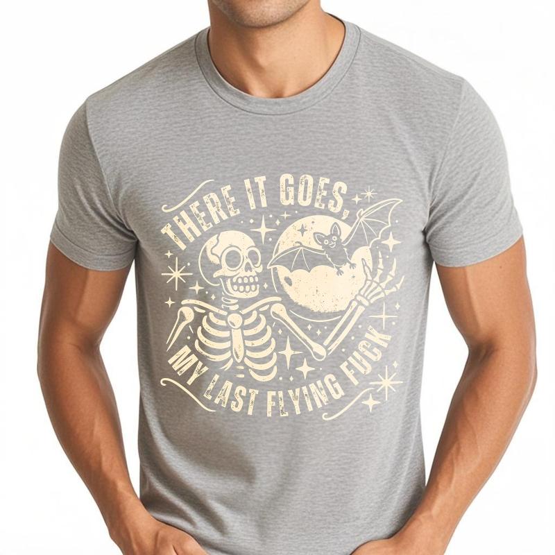 Streetwear Summer For Her Tshirt Skeleton Holding Moon With Stars And Text Short Sleeve Relaxed Fit ONeck Tees Cotton Tshirt
