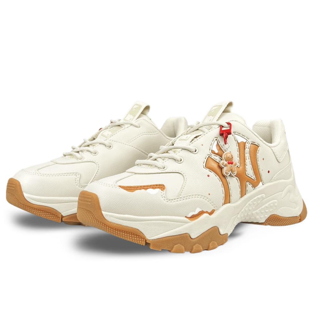 MLB Big Ball Chunky Abrasion Resistant Abrasion Resistant Low top Chunky Sneakers Unisex Brown White 3ASHBWS4N-50CRS(Team401-)