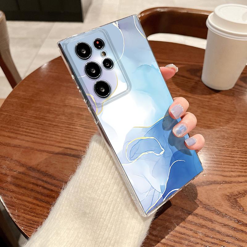 Marble Pattern Clear Phone Case For Samsung Galaxy S26 S25 S24 S23 Ultra S22 Plus S24 S21 FE S25 Edge Transparent TPU Soft Cover