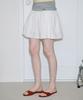 Sinun Eyelet Mix Flare Skirt (White)