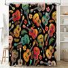 Hawaiian Shower Curtain Tropical Hibiscus Floral Ukulele Beach Theme Decor Waterproof Bathroom Fabric