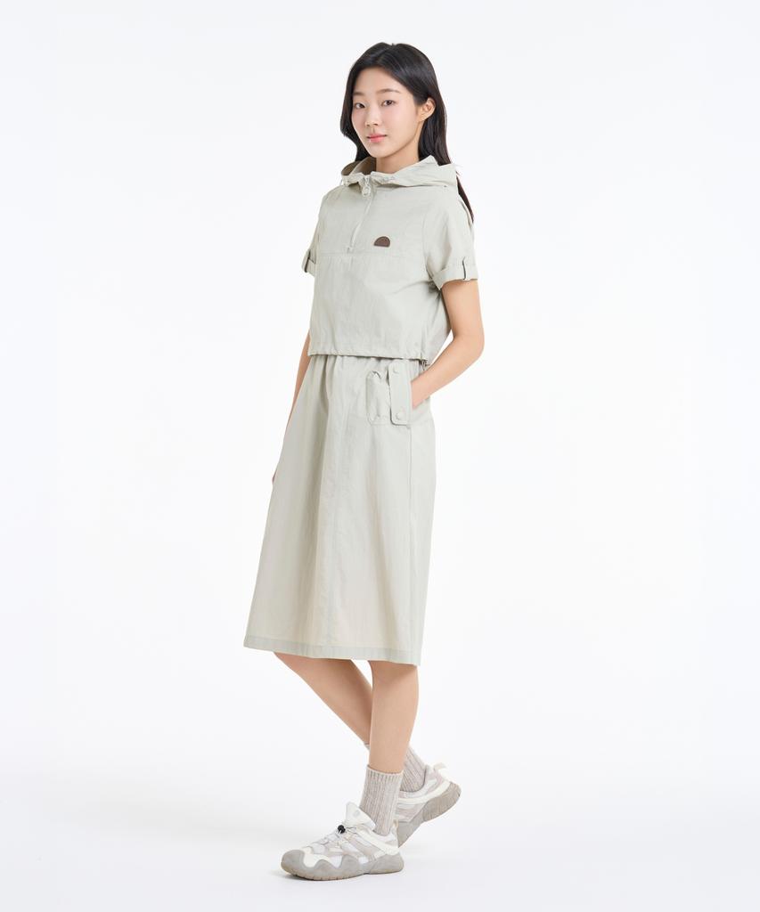 BBC EARTH Women'S Layered Hoodie Dress Light Olive