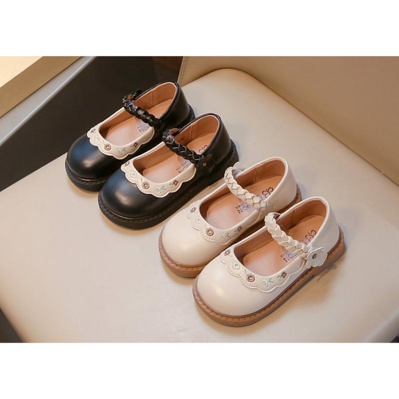 Princess Style Kids Girls Casual Leather Single Shoes For Spring Autumn