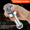 Kjøttmørner i rustfritt stål med 21 nåler Profesjonelt kjøkkenverktøy Fast kjøttkvern Kompakt kjøttpiercing for biff