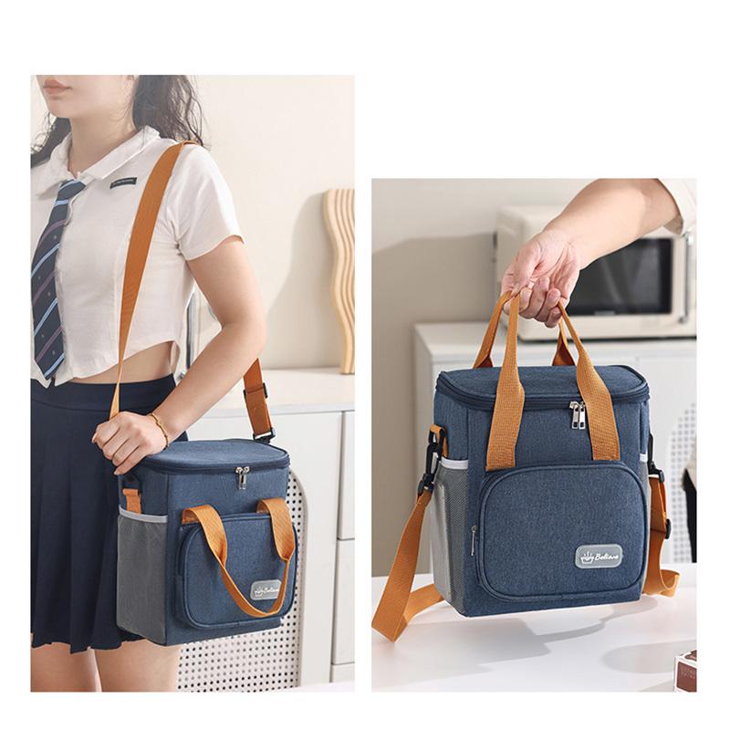 Vertical Handheld Insulated Lunch Bag, Thickened Foil Cooler Tote for Picnic & Food Storage