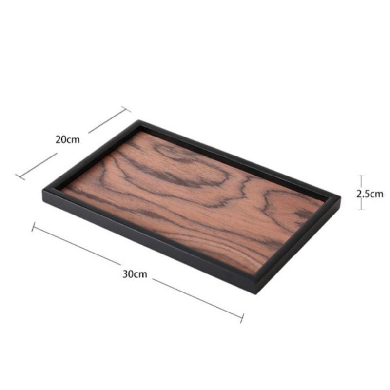 

Luxury Wooden Storage Tray Retro Jewelry Perfume Tray Living Room Kitchen Organizer Plate Multifunction Removable Trays Decor