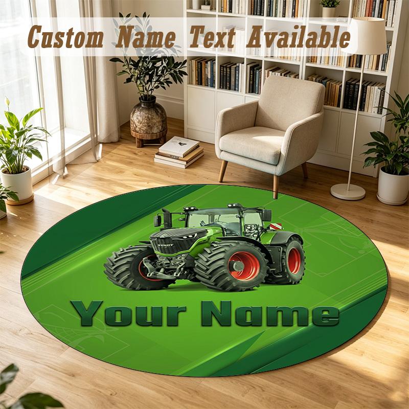 Round Rug Custom NameFendt Pattern Non Slip Carpet Home Floor Decor