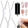 Gwoździe Dwugłowicowe Magnes Kształt Francuski Mocny 3D Kocie Oko Magnes Artystyczne Zdobienie Paznokci Lakier Żelowy Magnetyczny Manicure Akcesoria Narzędzia Zestaw