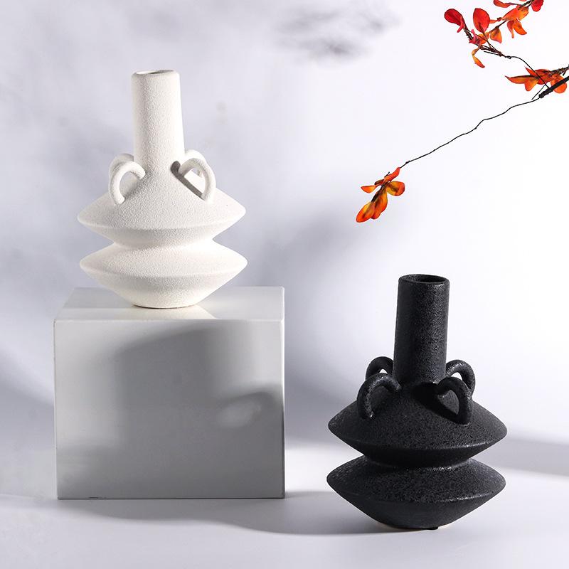 Wabi-sabi Style Flowerware Home Art Study Desk Creative Vase Ornaments B&B Hotel Model Room Soft Decorations