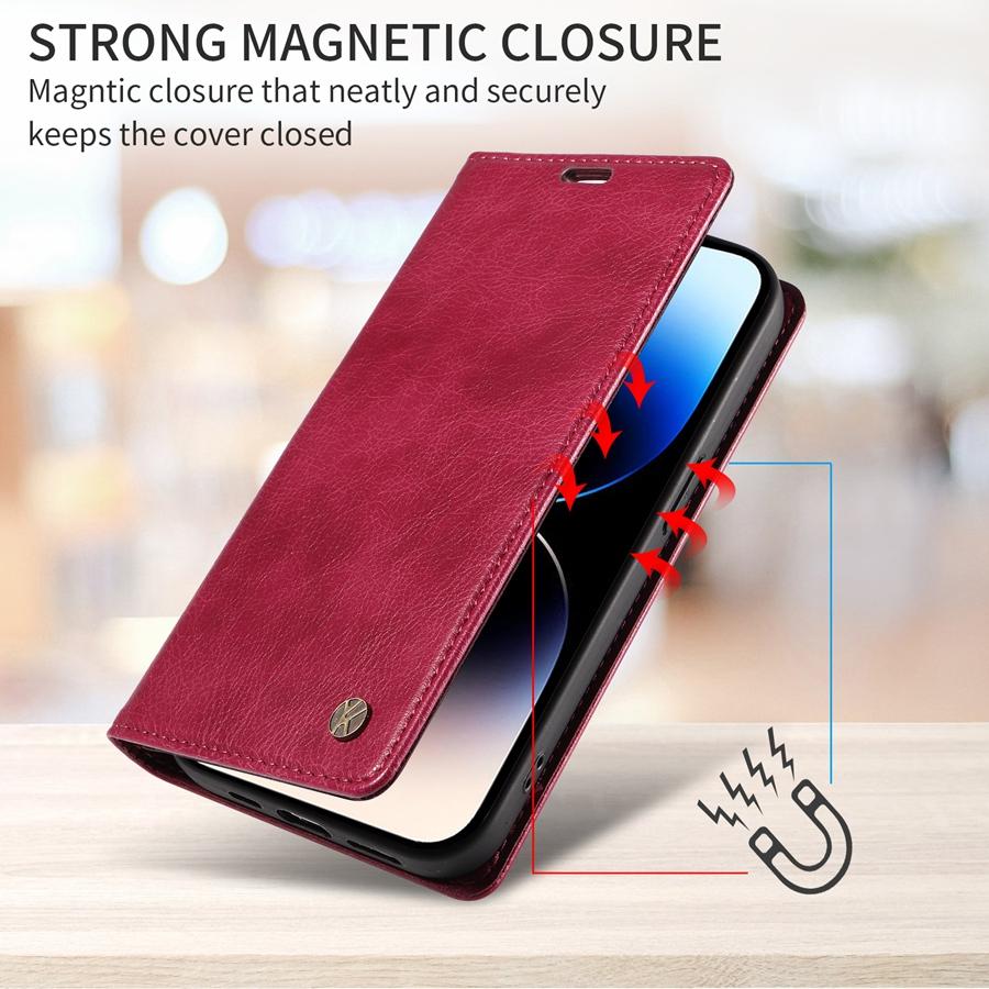 Premium Leather Strong Magnetic Phone Case for Google Pixel 9 Pro Pixel 8 8 Pro 9A 8A 7A Pixel 6 6A Pro Kickstand Wallet Case with Card Slots