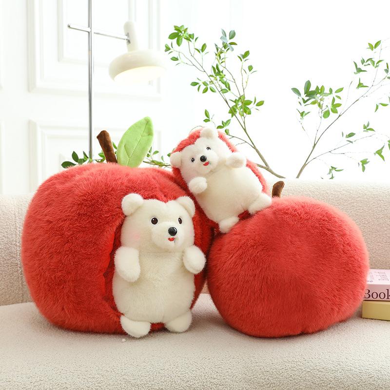 Apple Hedgehog Plush Toy Doll Removable Apple Nest Cute Steal Throw Pillow Couple Girl Gift
