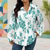 Women Plus Size Long Sleeve Collared Button Front Colorful Striped Print Shirt