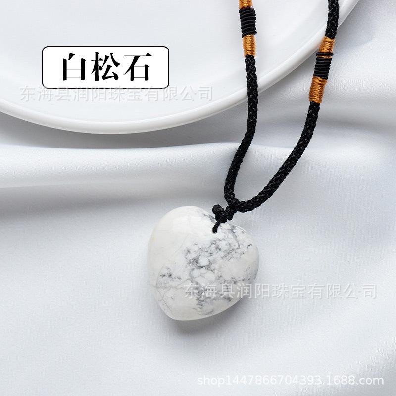 

Подвеска в виде сердца из натурального кристалла, полудрагоценный камень агат, 3 см, ожерелье в форме персикового сердца, ювелирное украшение в форме сердца, фабричная мода бирюзовый