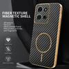 For Motorola Moto G75 5G Phone Case Carbon Fiber Textured Electroplated TPU Back Cover