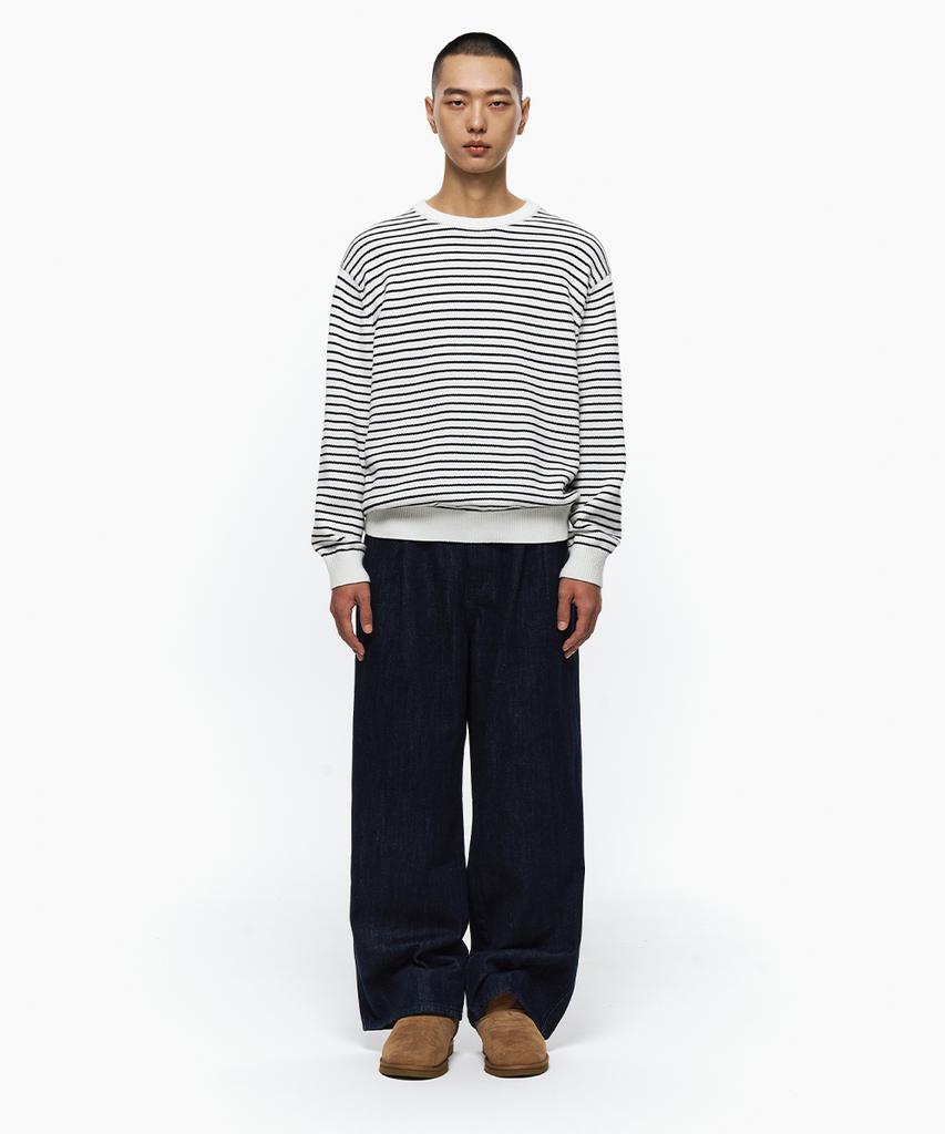 INTEMPOMOOD Note Stripe Round Knit: 3 Colors
