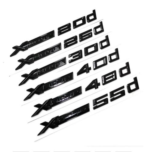 3D Black Car Fender Emblem Trunk Badge Sticker Xdrive 18d 20d 25d 28d 30d 35d 40d 45d 48d 50d Logo For BMW X1 X2 X3 X4 X5 X6 X7