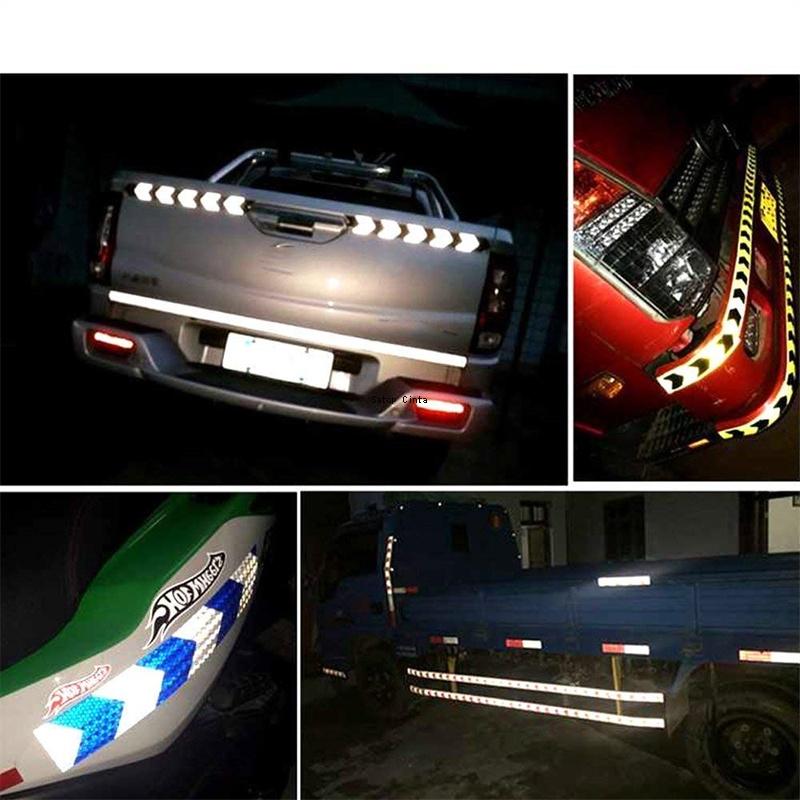 Arrow Reflective Stickers Blue-White 2inch*16FT Safety Tapes Self-Adhesive Conspicuity Warning Strips Reflectors Film For Trucks