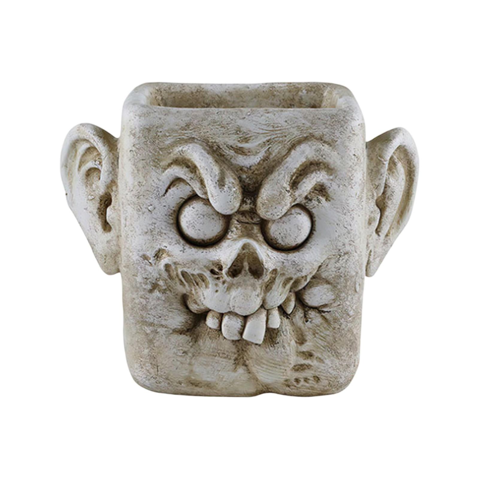 

Horror Flower Pots Gothic Skeleton Planter Container Office Planter Succulent Plant Organizer Halloween Tabletop Ornament One Size