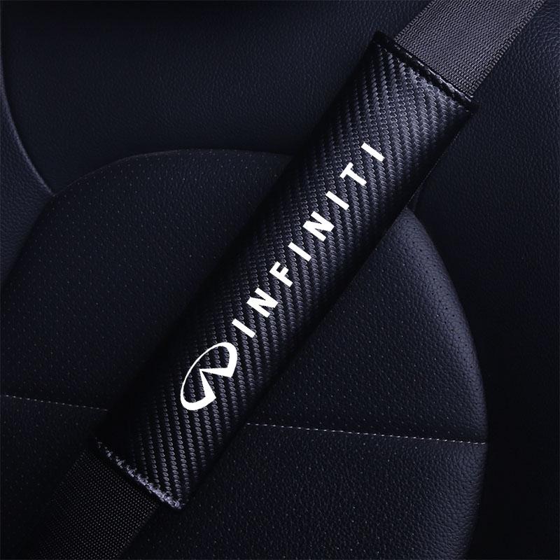 Carbon Fiber Car Seatbelt Shoulder Protector Cover For Infiniti FX35 Q50 Q30 ESQ QX50 QX60 QX70 EX JX35 G35 G37 EX3 Accessories