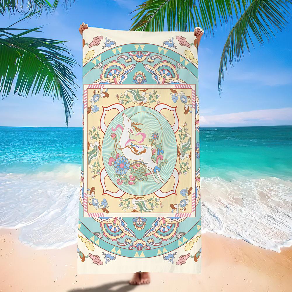 Popular Bohemian Beach Towel Digital Printing Quick-Drying Bath Towel Microfiber Beach Towel