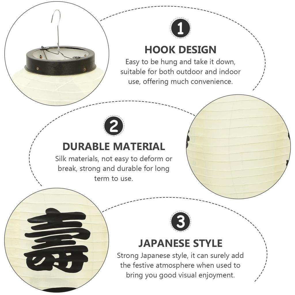 Japanese Silk Lantern Hanging Decoration for Japanese Restaurant Home Party Waterproof Outdoor Traditional Lantern