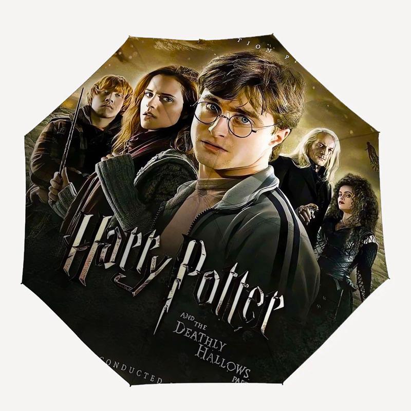 1pc Harry Potter Deathly Hallows Part 1 Umbrella with Plastic Handle,Cartoon Pattern,Suitable for All Seasons Multi-functional Umbrella370