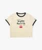 Play For Love Cherry Ringer Short Sleeve T-Shirt Yellow