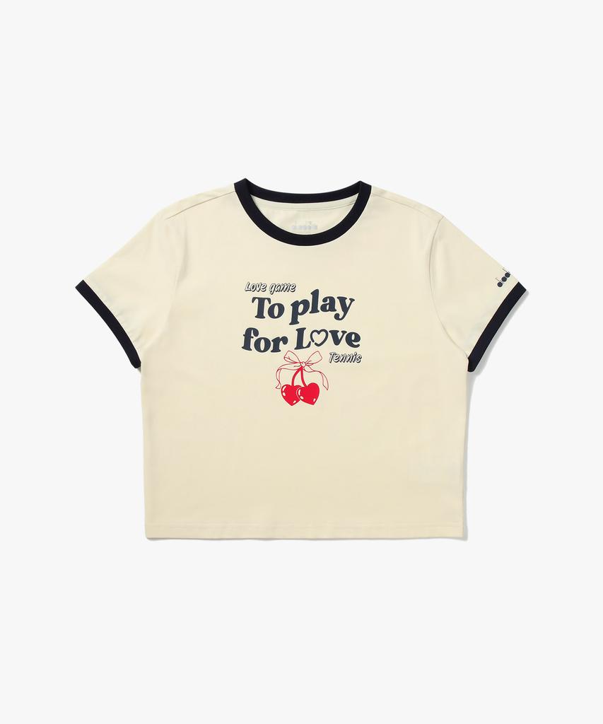 Diadora Play For Love Cherry Ringer Short Sleeve T-Shirt Yellow