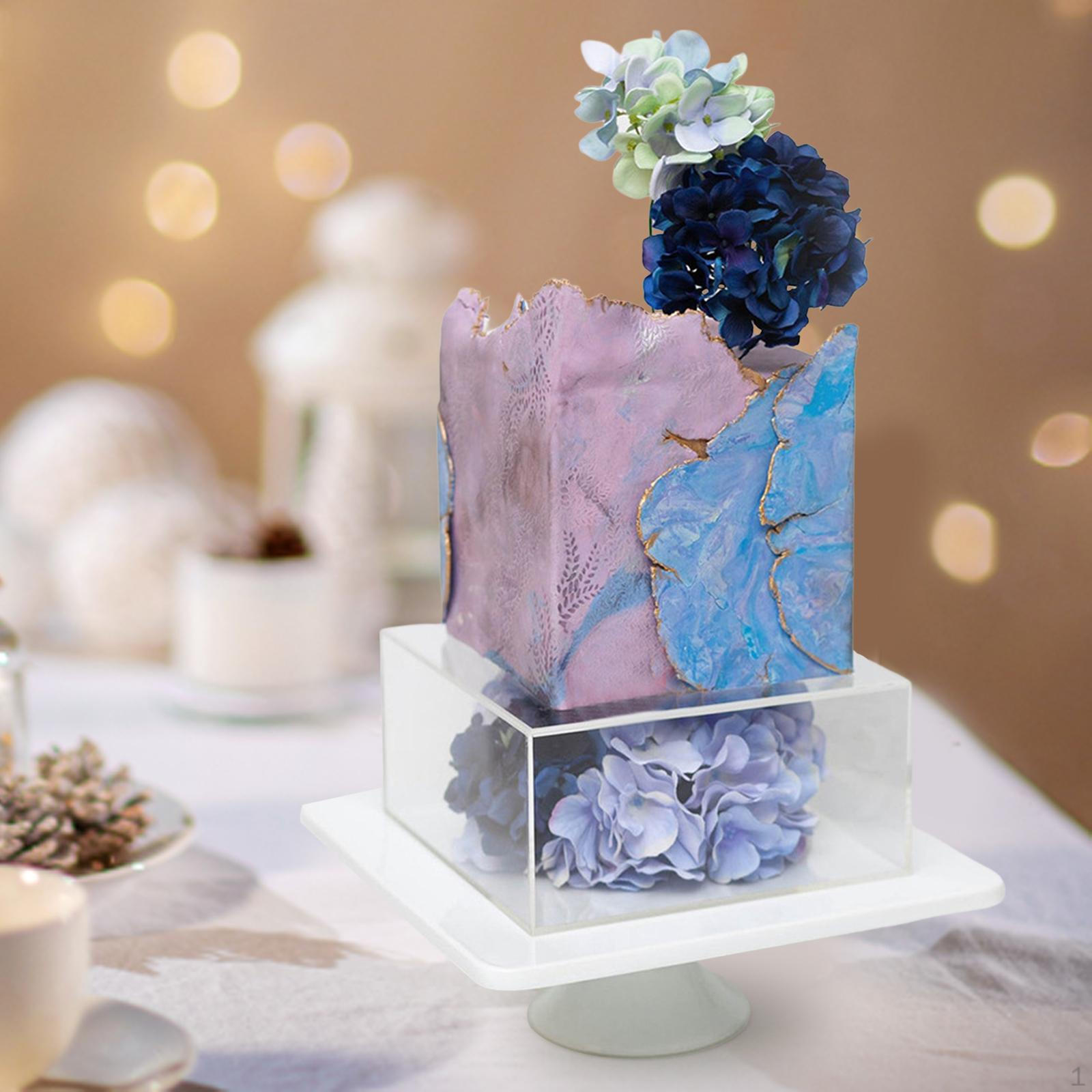 Acrylic Cake Stand Display Decoration Wedding Centerpiece Fillable Column Riser 25cm