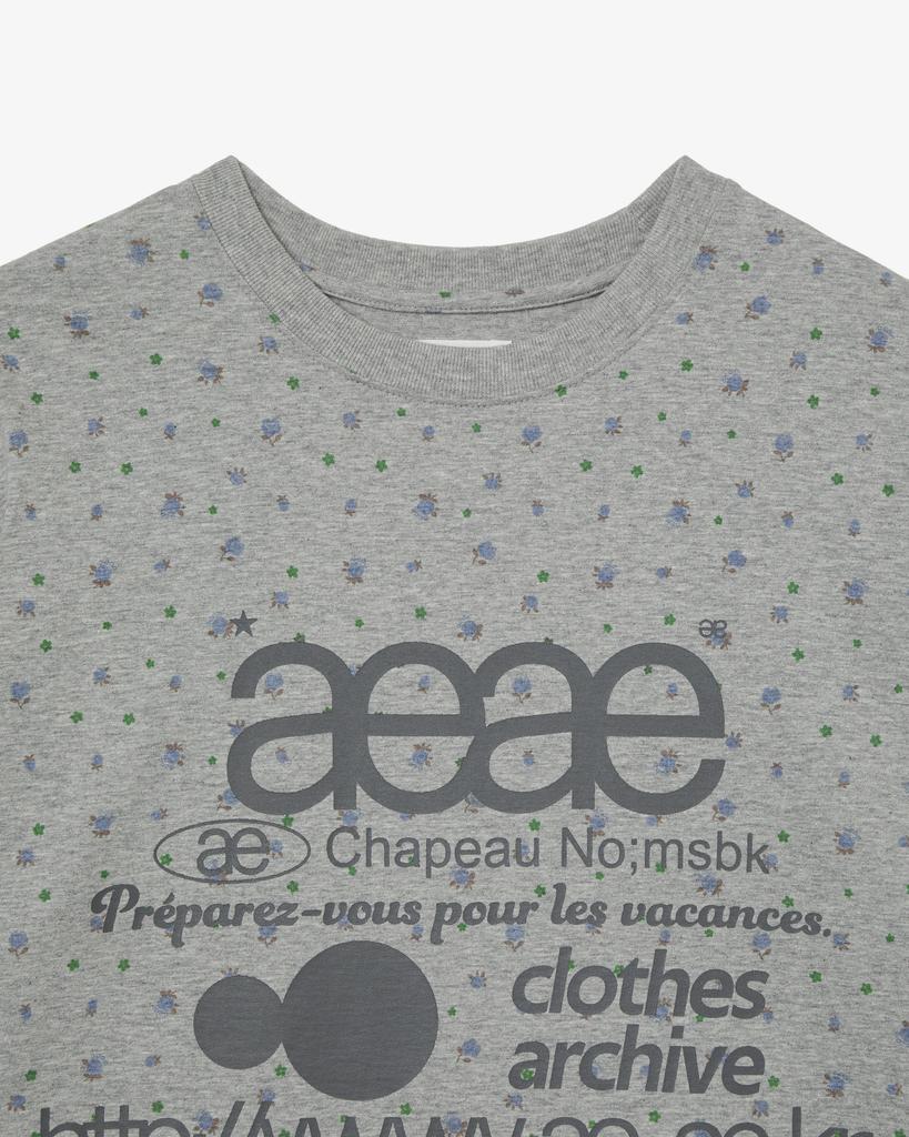 Eiieii Web Logo Flower T-Shirts [Melange Grey]