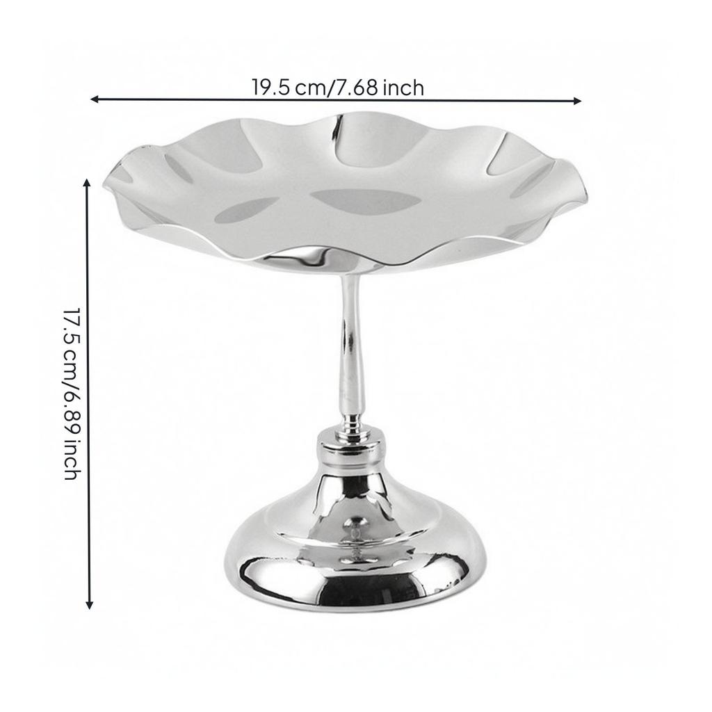 Lotus-Shaped Pedestal Fruit Dish Sculptural Holder Countertop